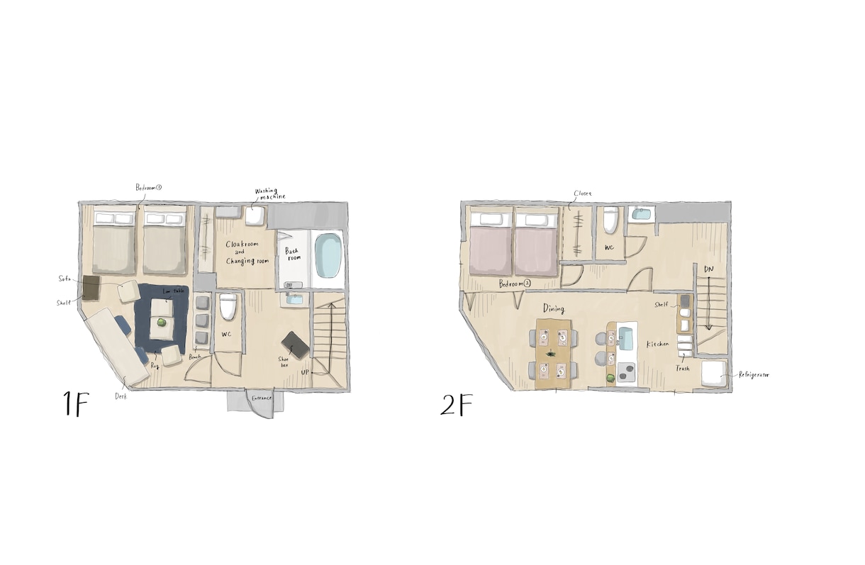 建築イラストレーターがおしゃれな間取り図描きます 手書きならではの優しいタッチでプレゼンやパンフレットやHPに イメージ3