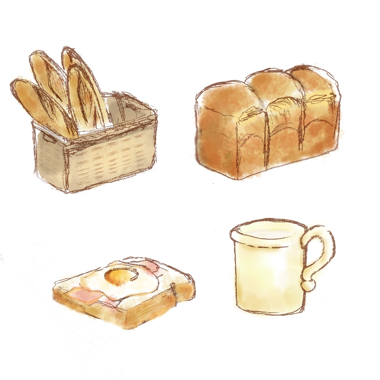 色鉛筆×ご飯のイラスト描きます ふんわり優しい雰囲気のご飯イラストをお届けします イメージ2