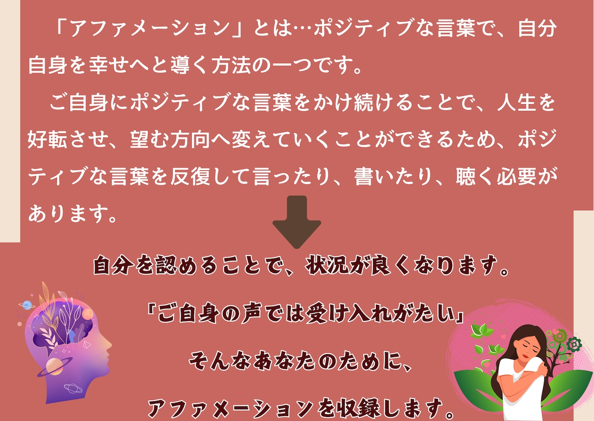 自己肯定アファメーション*.☽.｡.読み上げます 願いを叶えたい、前向きになりたい方のために言葉で人生を変える イメージ3