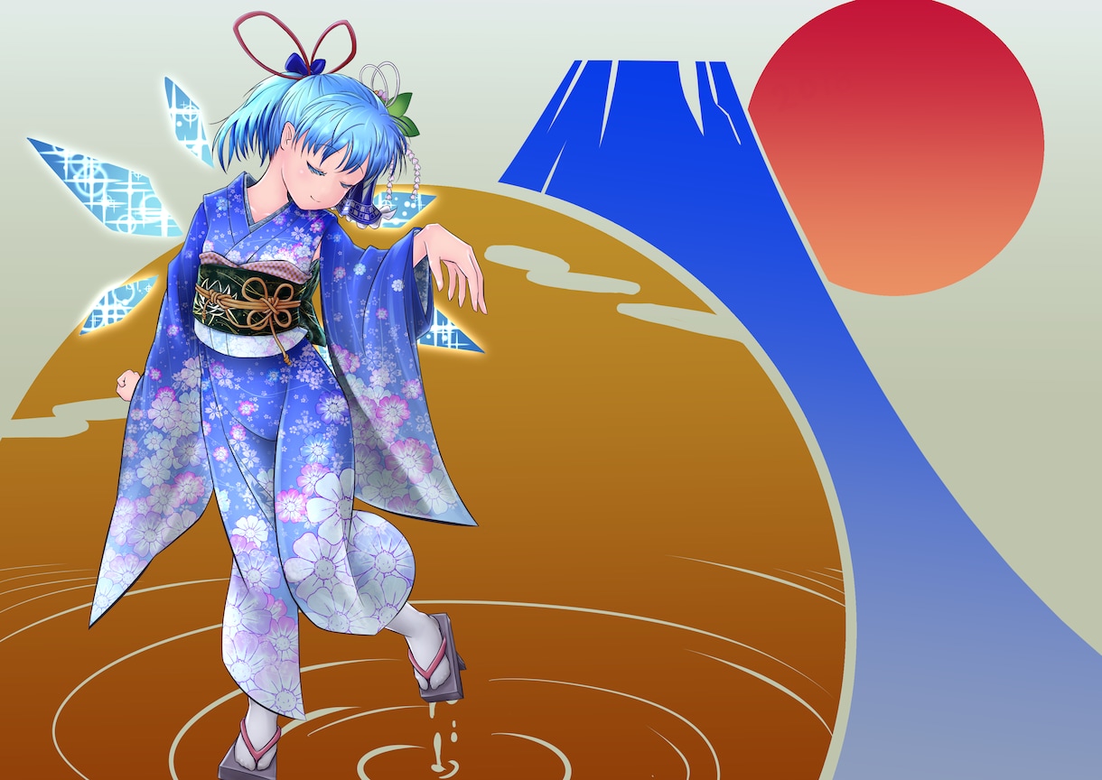 美麗な意匠の和服のイラスト描きます あなたの推しを和服で着飾りませんか？ イメージ2