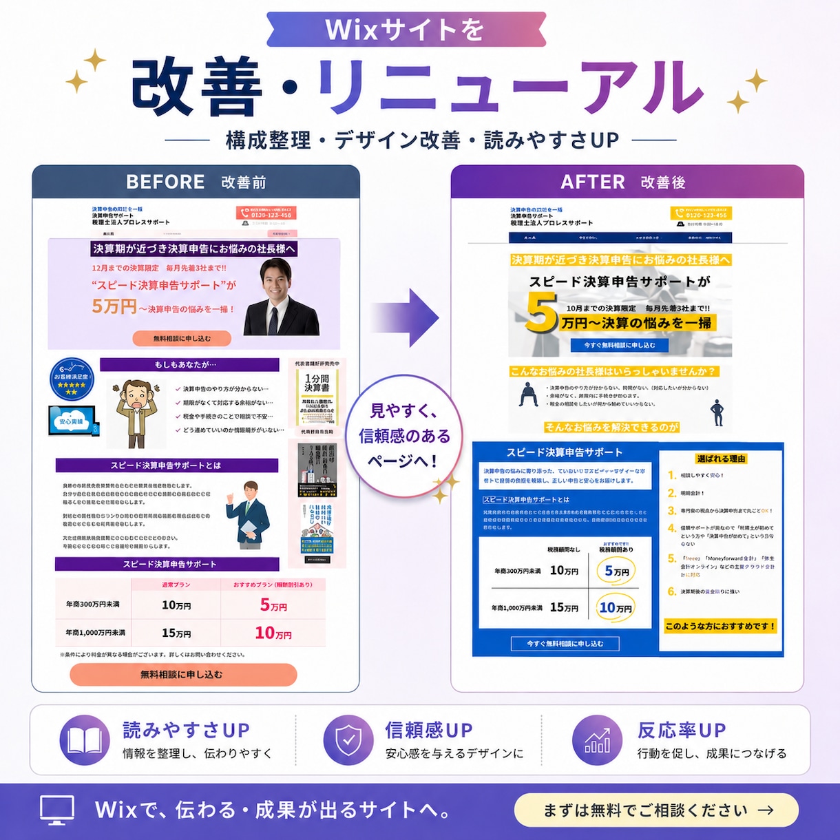 Wixサイトをプロ品質へ改善・リニューアルします 素人っぽいWixサイトをプロ品質へ改善します イメージ3