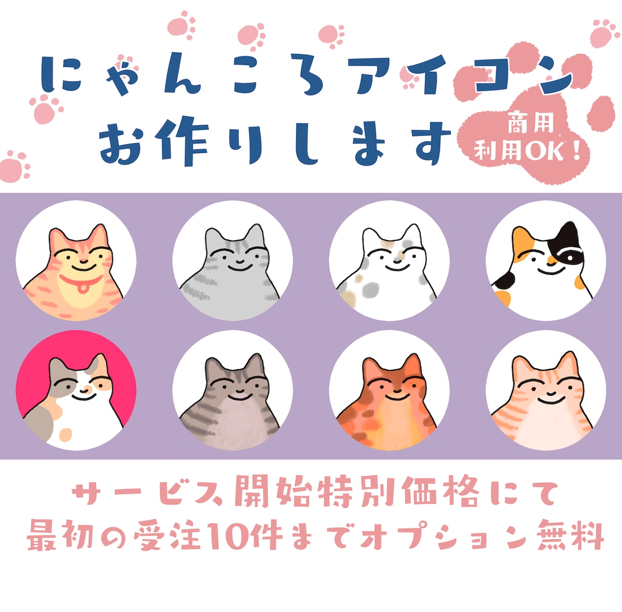 猫犬イラストアイコンお作りします 世界に一つだけのオリジナルアイコン作りませんか？ イメージ2