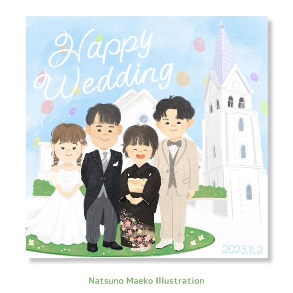 大切な思い出をイラストに！かわいい似顔絵描きます お祝い◎プレゼントも！思い出感じる可愛く飾れる似顔絵描きます イメージ10