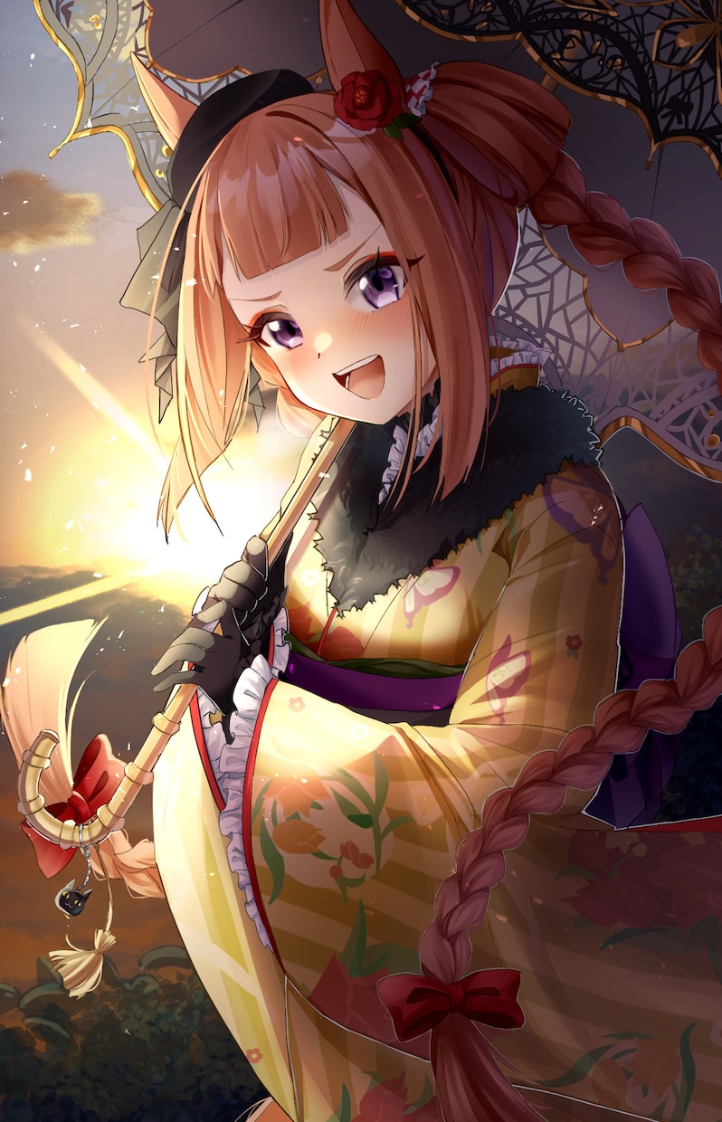 ご希望のイラスト一枚絵で描きます キラキラしたアニメ塗りとブラシ塗りを使ったイラストを描きます イメージ2