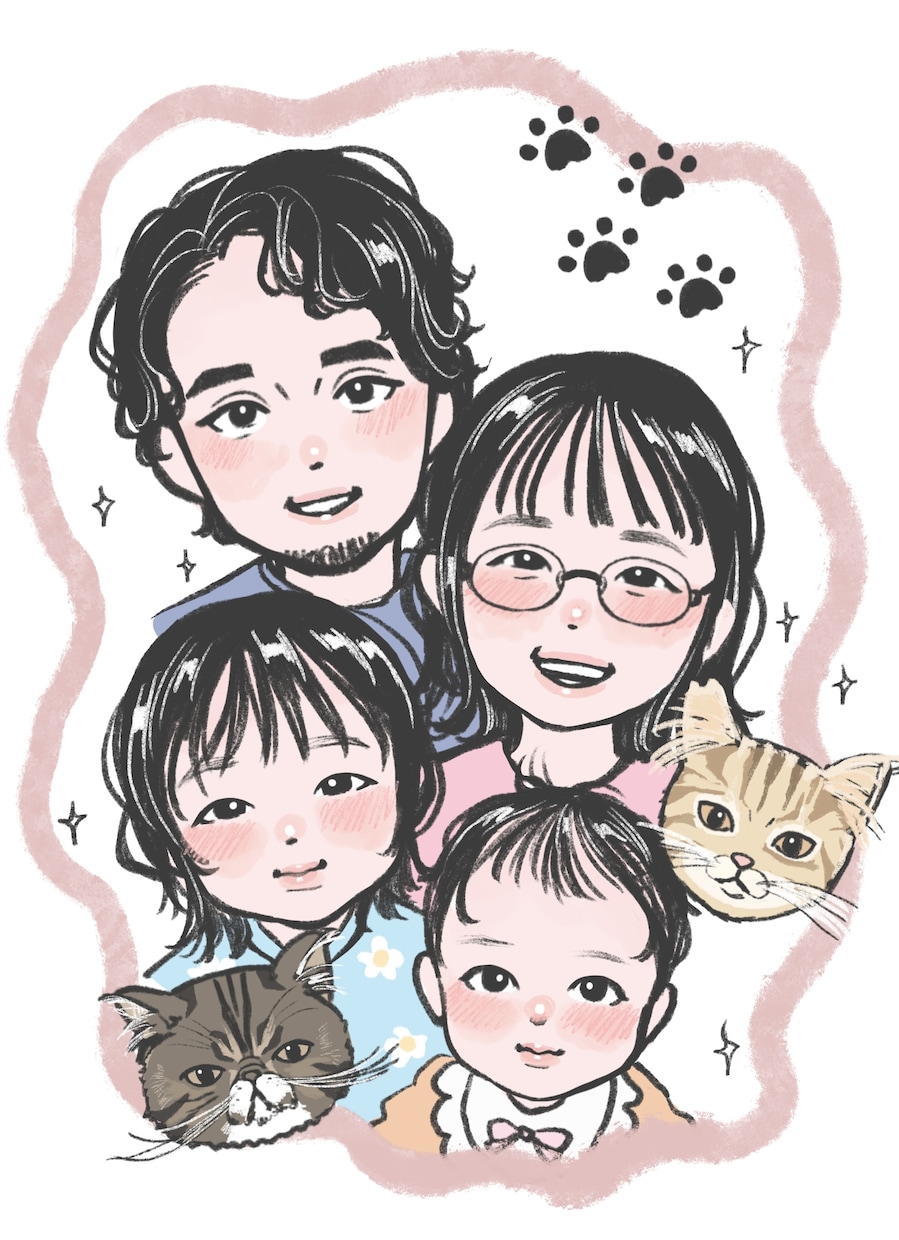 温かみのある優しい似顔絵を制作します あなたの思い出をイラストに残します イメージ1
