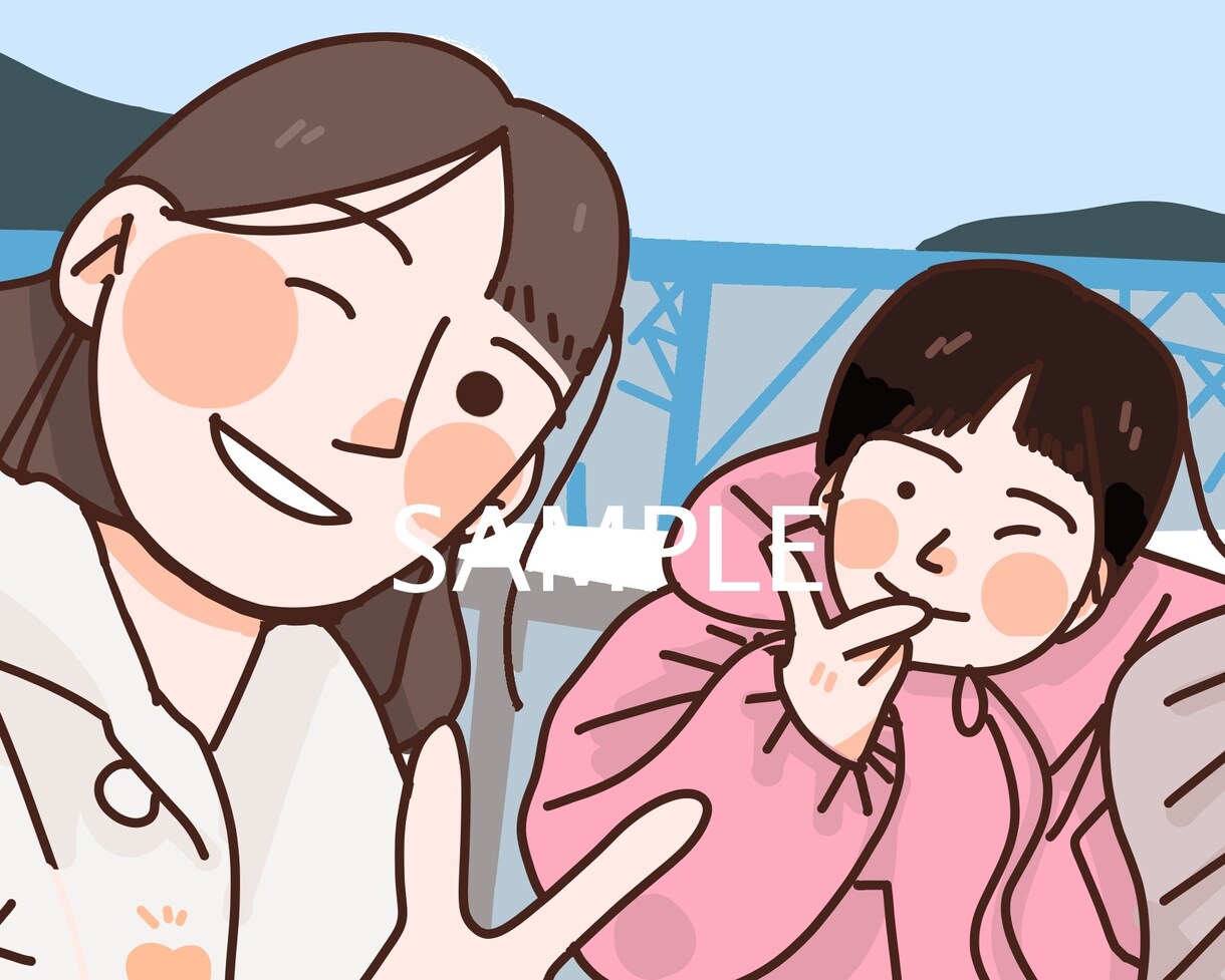韓国風の似顔絵描きます 幸せな日常の一コマを、思い出に残しませんか？ イメージ3