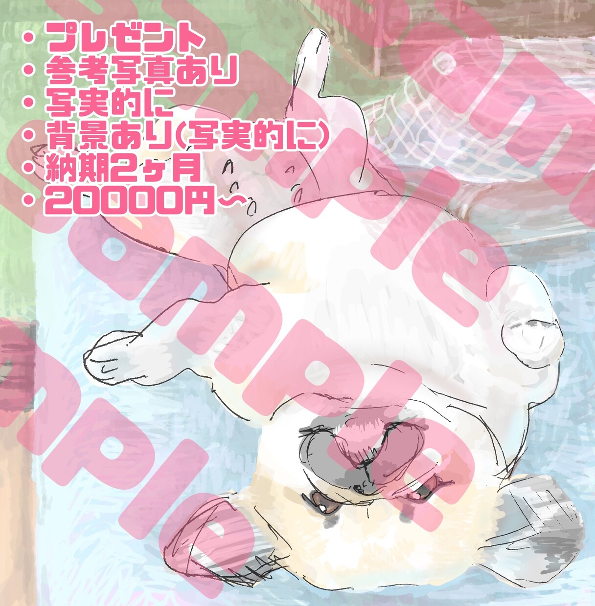 犬好き、大集合★家族の似顔絵&ミニイラスト描きます 簡単なﾃﾞｼﾞﾀﾙ似顔絵や、アナログ(主に水彩・日本画)など イメージ4