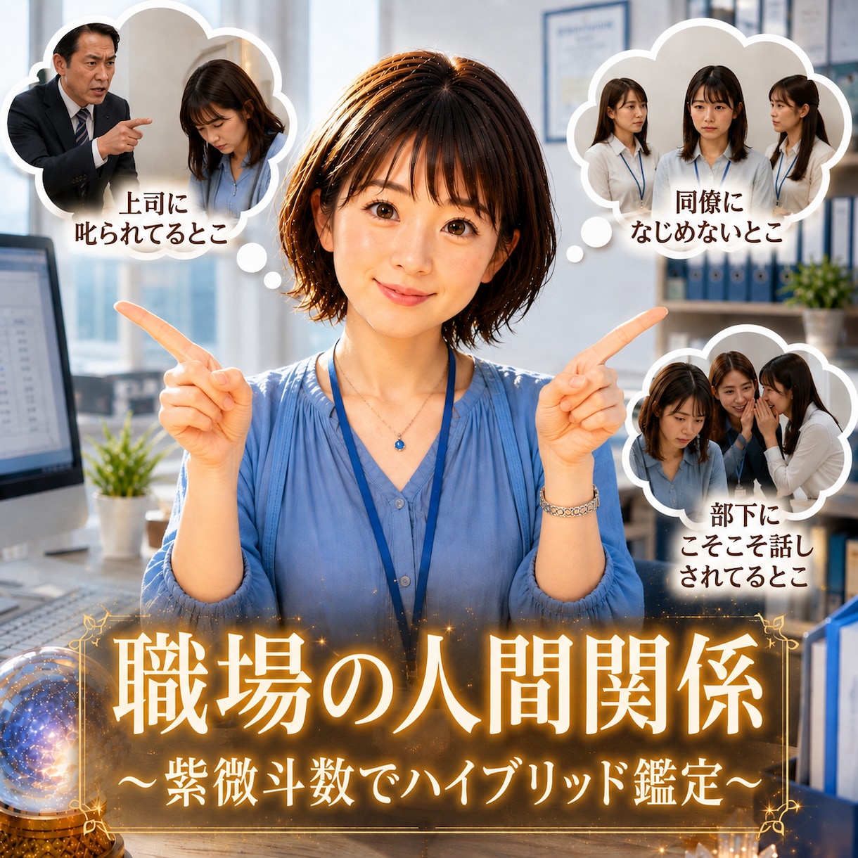 紫微斗数❤️職場の人間関係〜ハイブリッドで鑑ます 周りの目が気になる不安‼️こちらは電話鑑定〜テキストもあり イメージ1