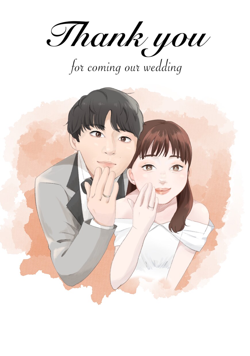 最高の1日に♡ウェディングイラスト作成します 結婚式に相応しい雰囲気に仕上げます。 イメージ1