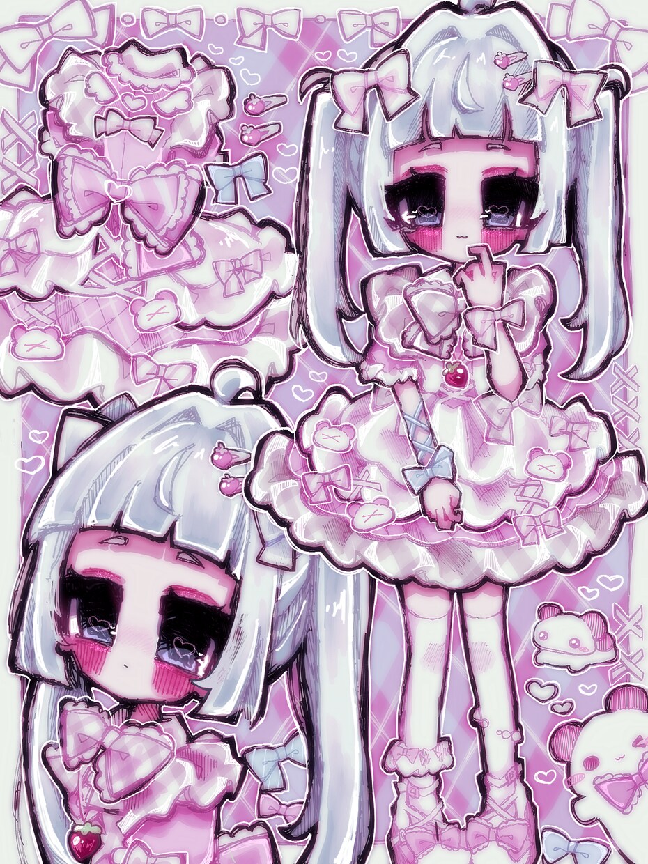 キャラクターデザイン、コテキャシートなどを描きます フリフリ、ロリータ、地雷系量産型、女の子のデザインなど イメージ1