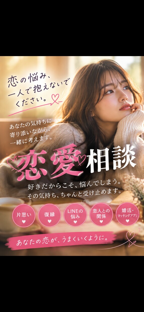 男の恋愛相談所、LINE診断受けます あなたのLINEを見て、相手の心理と送る言葉を一緒に考えます イメージ3