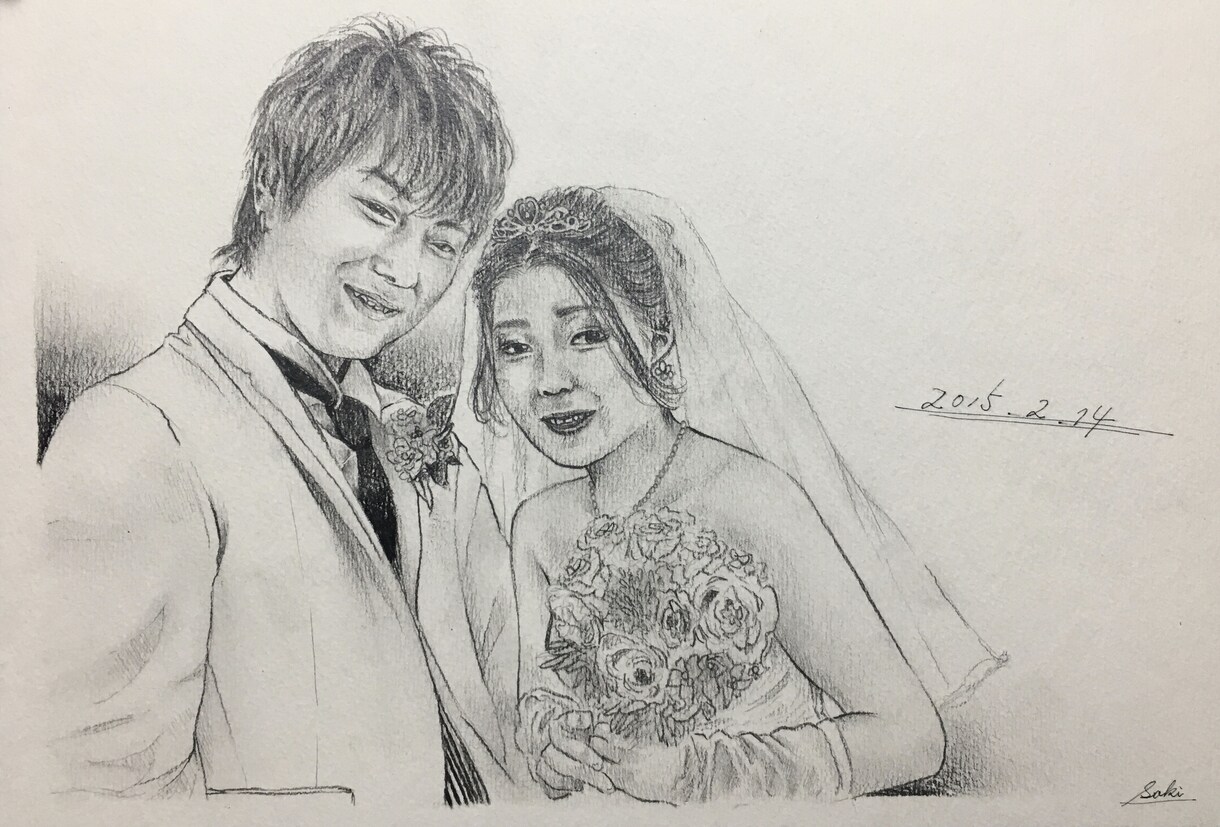 そっくりリアルな似顔絵描きます プレ花嫁卒花嫁さん、カップル、子持ちさんにおすすめです！ イメージ6