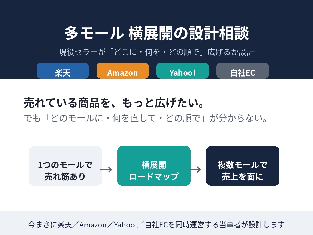 現役の多モール運営セラーが横展開を設計します 売れ筋を『どのモールに・どの順で』広げる設計図 イメージ2