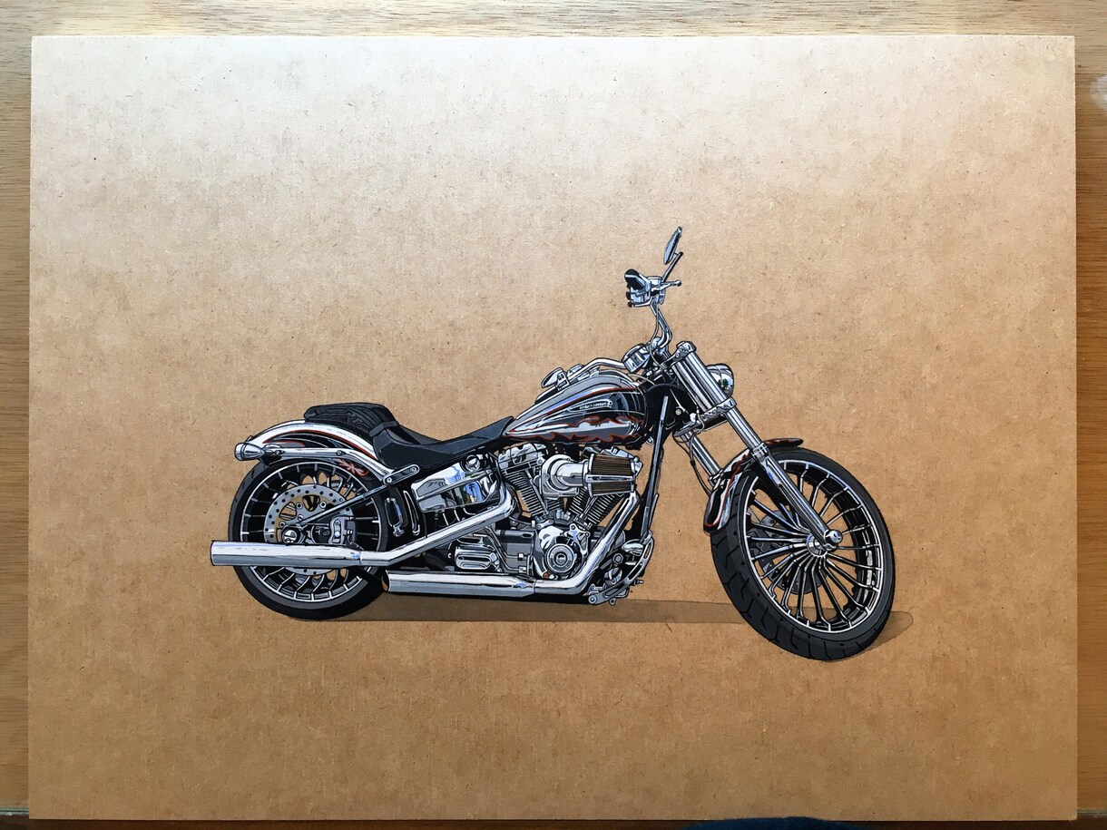 あなただけの愛車(バイク/車)のイラストを描きます 完全手描き愛車のイラストを部屋やオフィスのインテリアに イメージ7