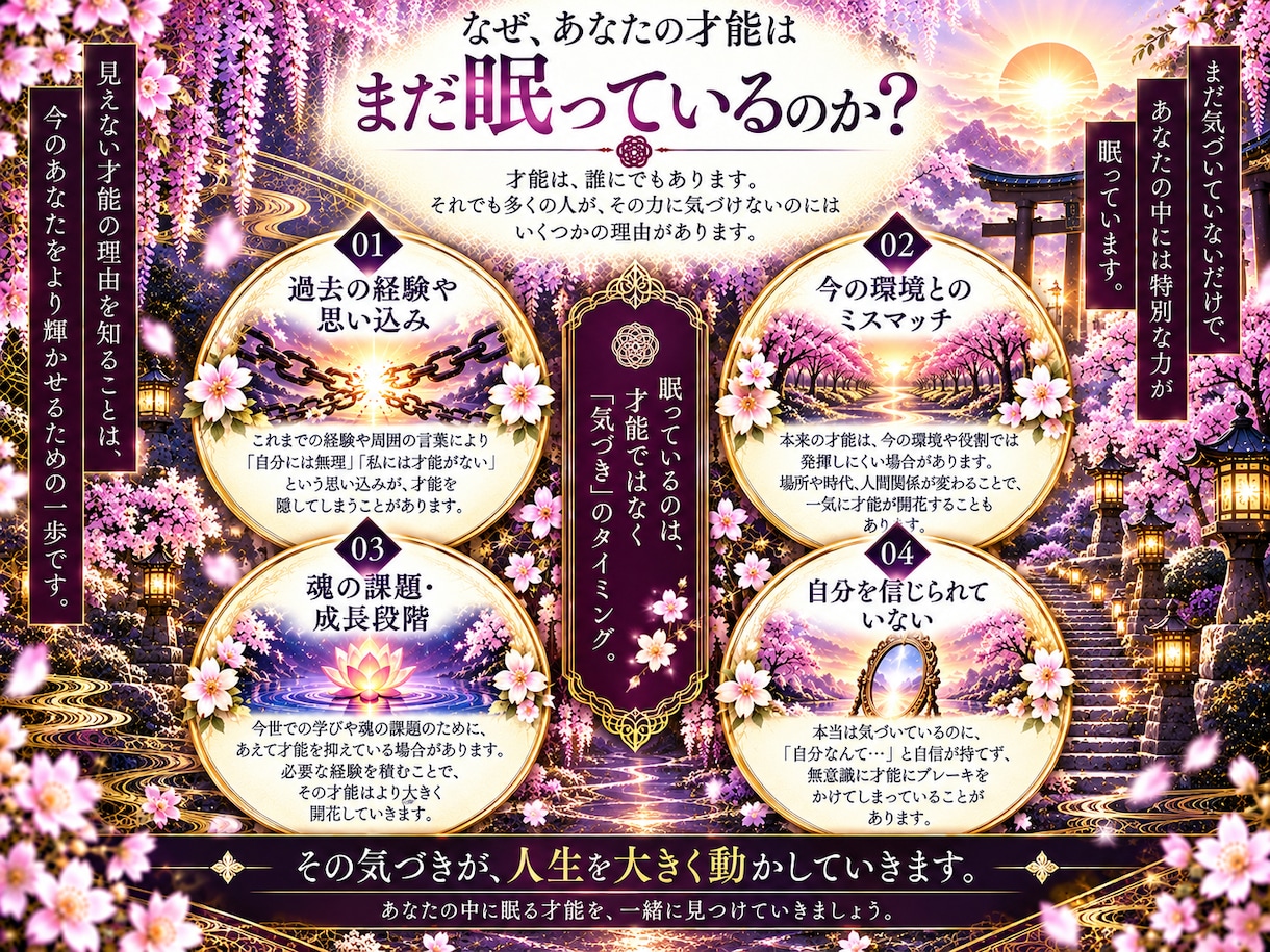あなたの潜在能力・眠る才能を霊視します 才能・強み・使命｜本来の力を開花へ導く イメージ4