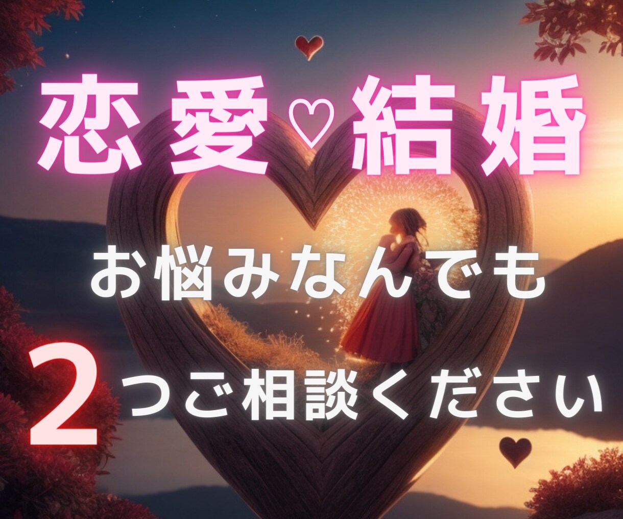 恋愛のお悩みなんでも2つ鑑定します 片想い/復縁/不倫/浮気/略奪/複雑愛/婚活/結婚/離婚など イメージ1