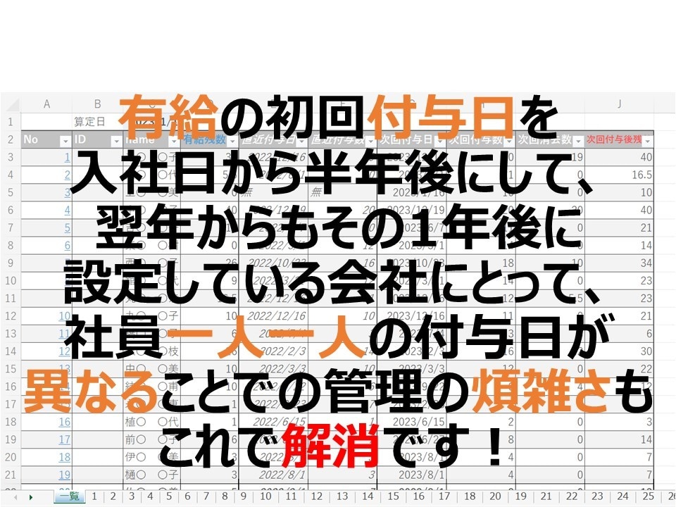 複雑な有給休暇管理のお悩みを解決します 職員ごとに決まった項目を入力するだけ、パート職員も対応。 イメージ1