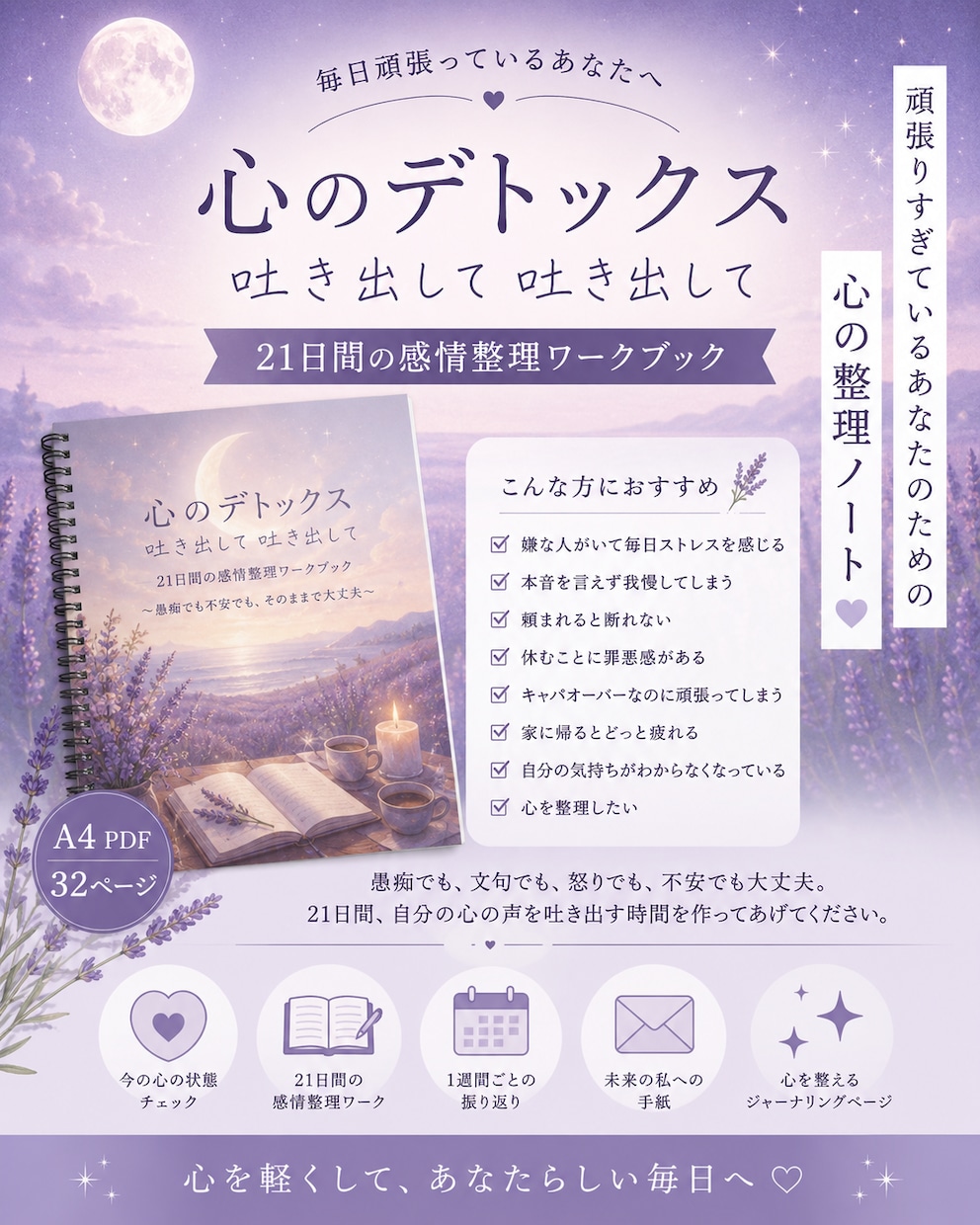 心のデトックス21日間をお手伝いします 21日間の感情整理ワークブック（PDF） イメージ1