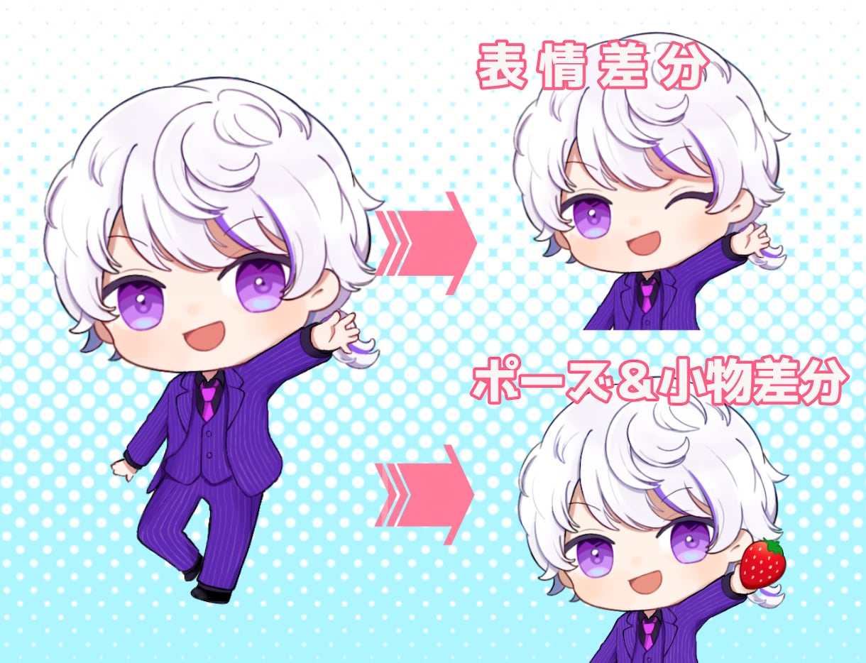 ミニキャライラスト描きます アイコン、ヘッダー、サムネ等お好きな用途にご利用いただけます イメージ2