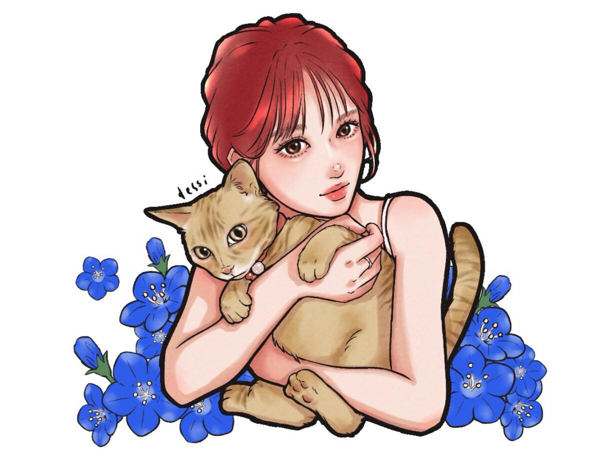 宝物！大好きなうちの子との似顔絵お描きします ペットちゃんとの似顔絵をアイコンやグッズに！プレゼントにも◎ イメージ7