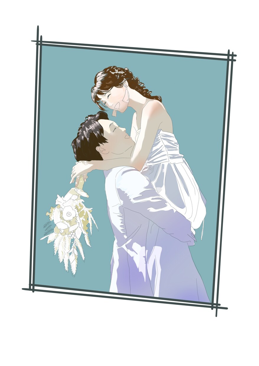 ウエディングイラストを作成します オシャレで滑らかな線のイラストが好きで意識して描いております イメージ3