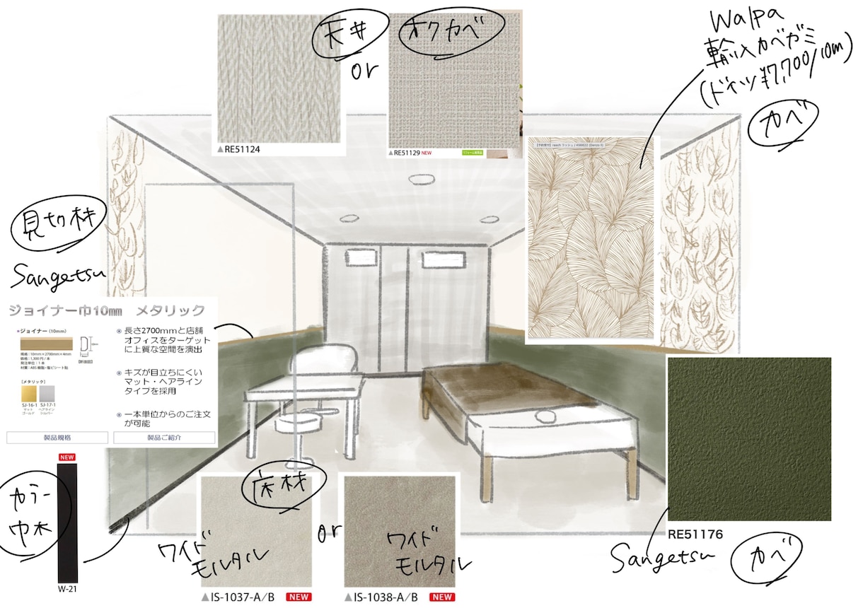 海外風の壁紙コーディネート１部屋から行います 色柄壁紙は得意です！飾らなくてもおしゃれな部屋 イメージ2