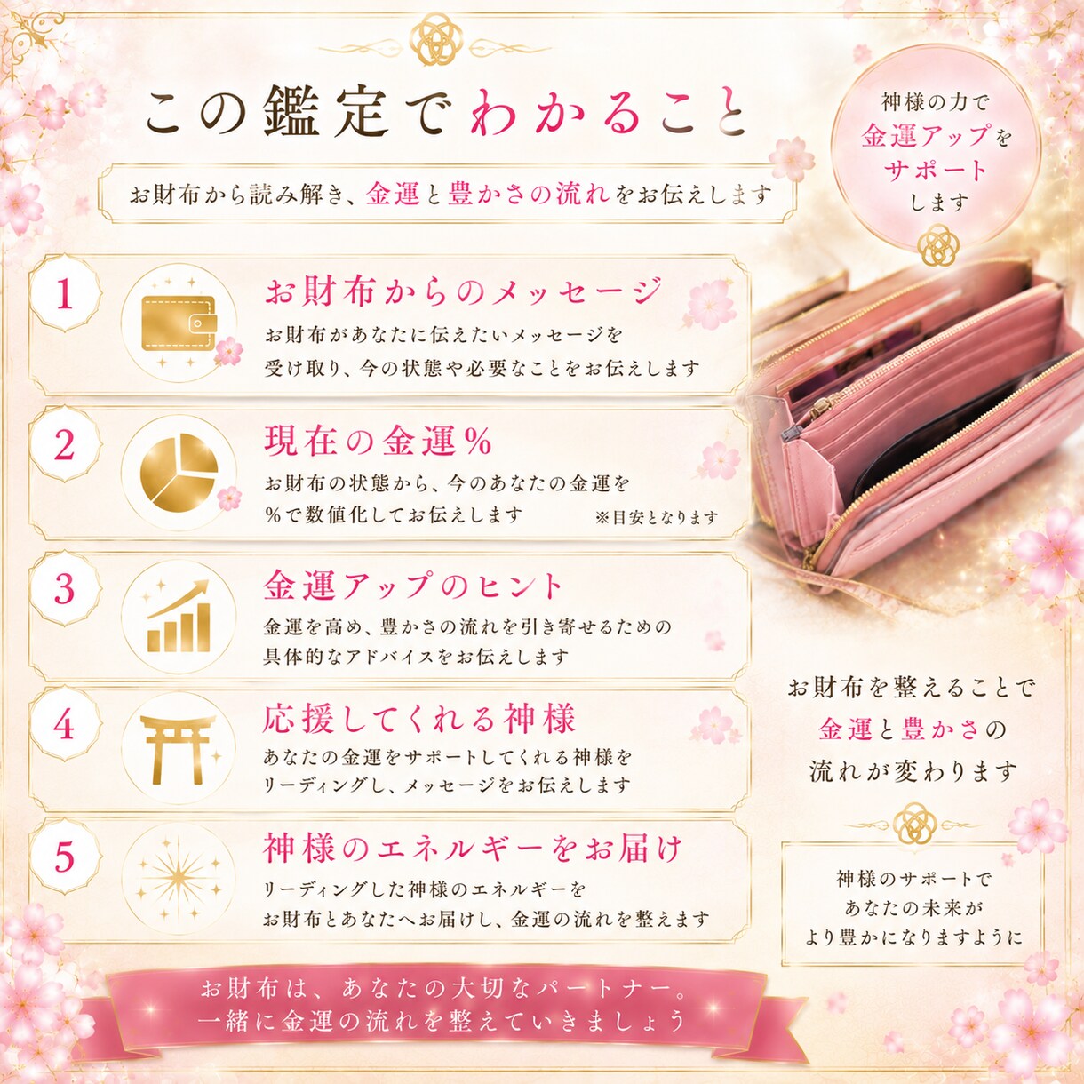 お財布の金運診断と応援してくれる神様をお伝えします あなたのお財布の金運教えます♡ イメージ3