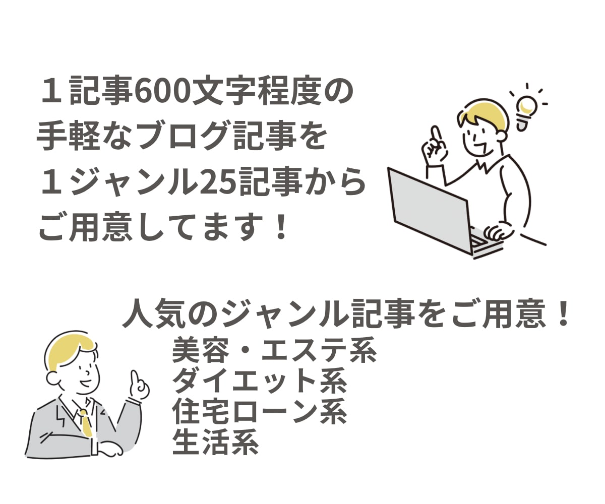4大人気ジャンル記事を100記事まとめて販売します SEO対策記事をまとめて販売！これで記事作成に悩まない！ イメージ2