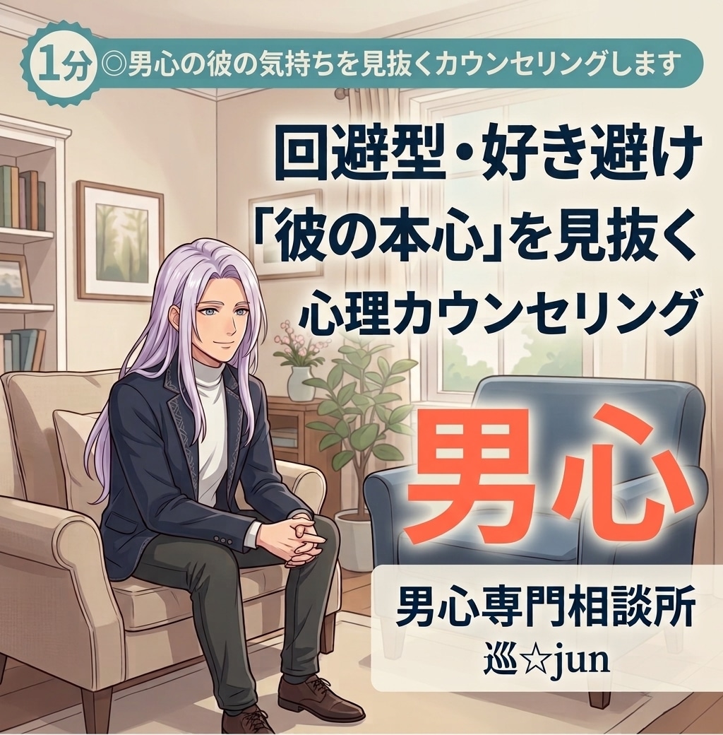回避型の彼の気持ちを見抜く☆カウンセリングします 【女性限定】音信不通、既読未読スルー、自爆ラインからV字回復 イメージ3