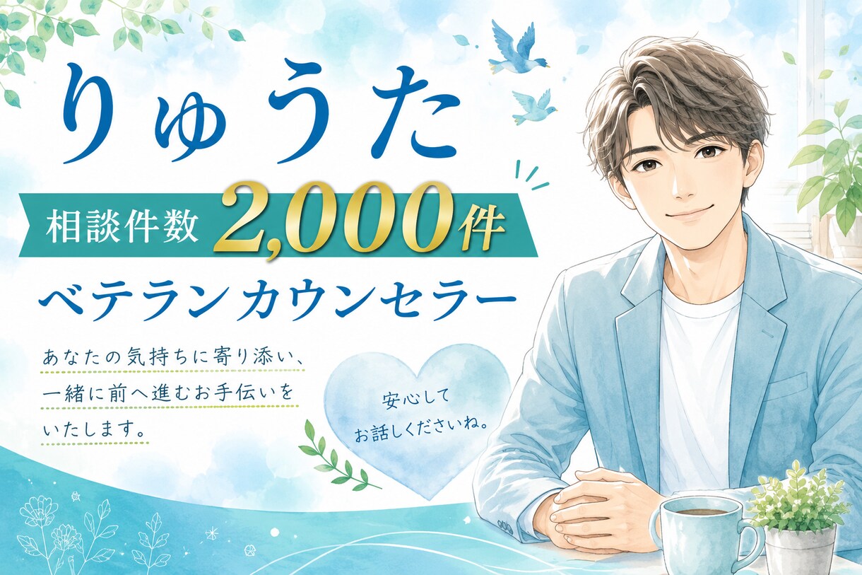 雑談～深刻な悩みも✨20年カウンセラーが聞きます 「とりあえず聞いてほしい」一切否定せず、優しく傾聴します イメージ1