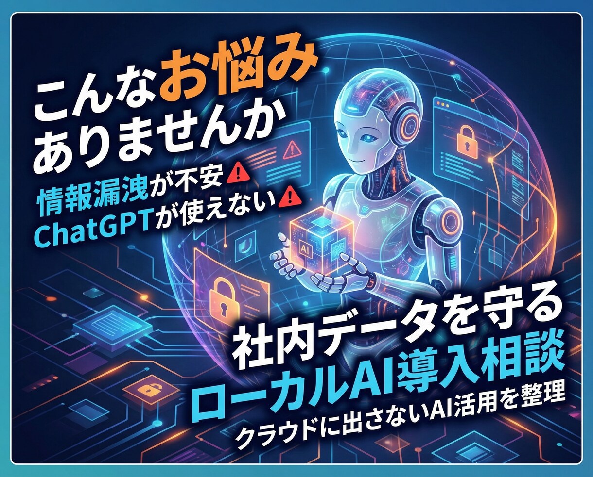 社内データを守るローカルLLMの導入相談承ります クラウドに出さないAI活用を整理 イメージ1