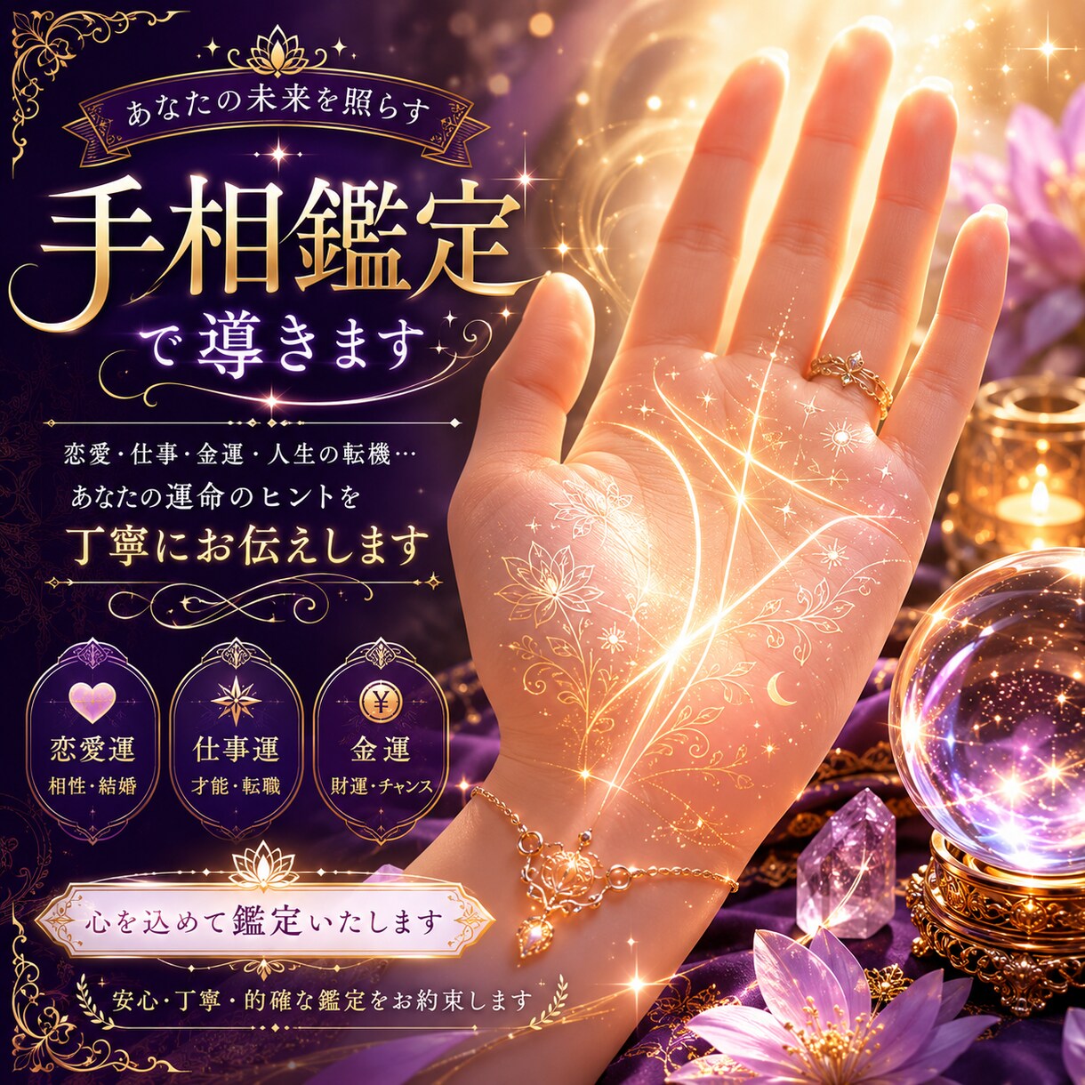 ワンコインで本格手相鑑定いたします 迷った時こそ、手のひらから未来へのヒントを イメージ1