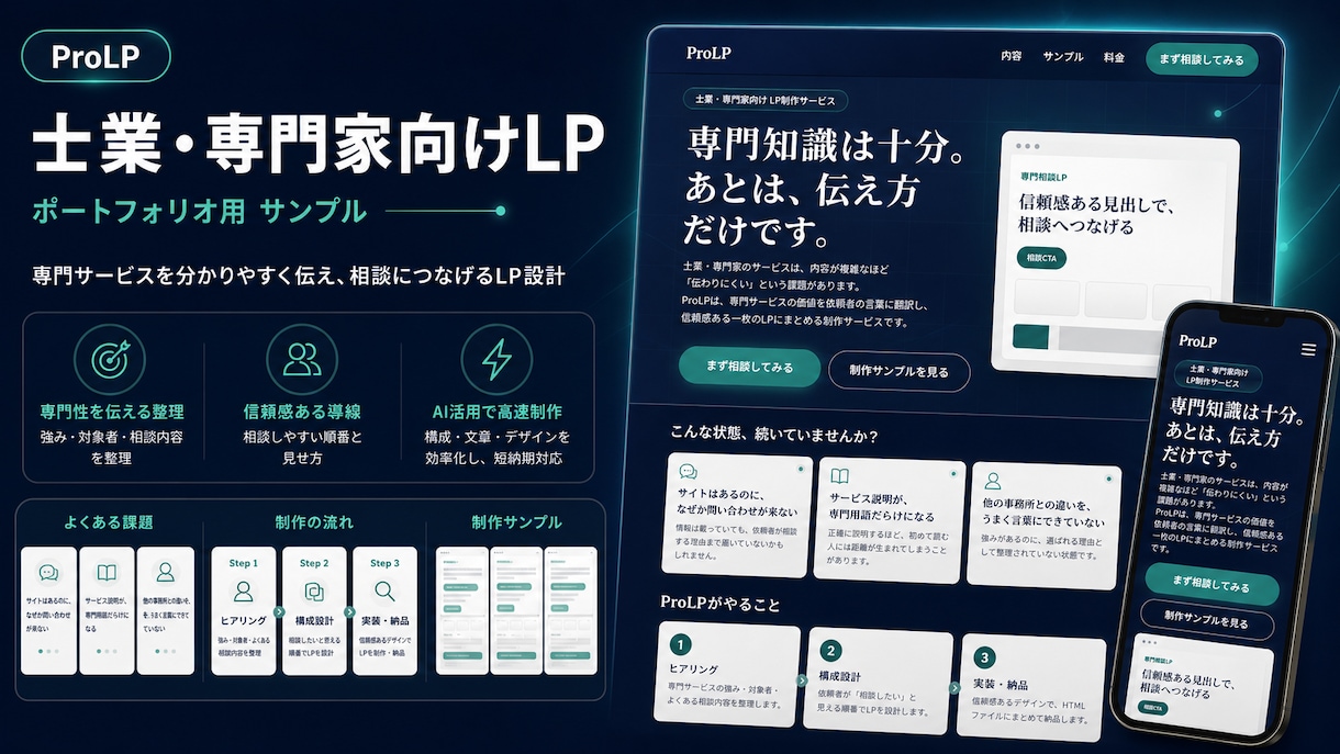 サービスの魅力が伝わるLPを制作します 何を書くか分からない段階から整理します イメージ3