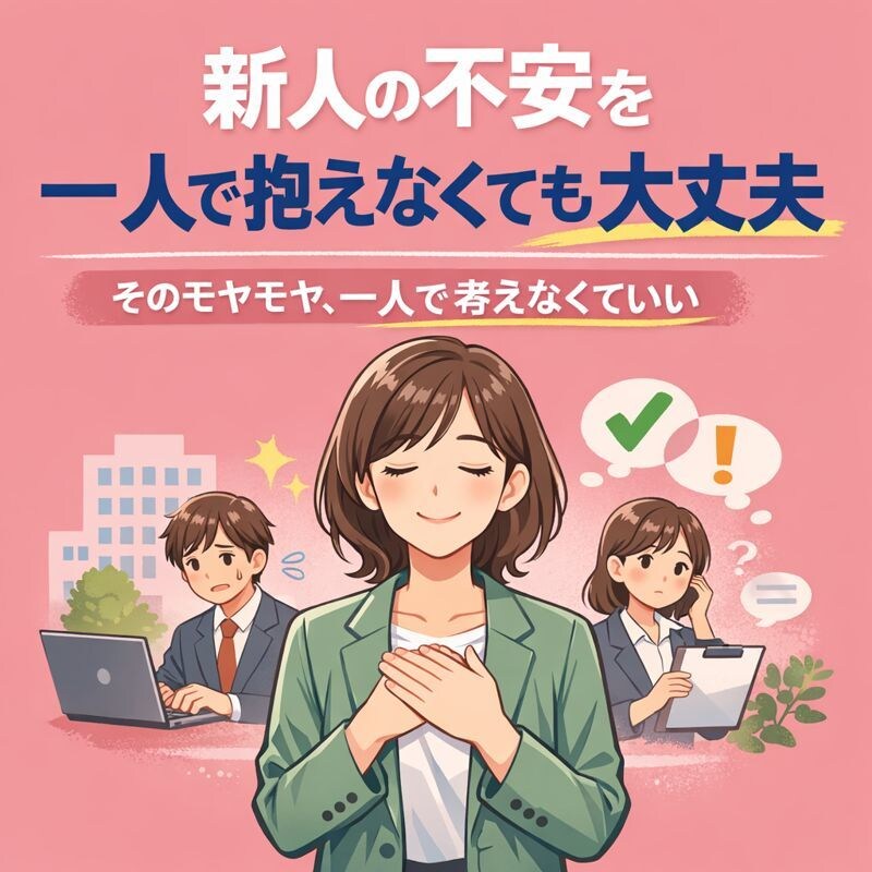 新人の不安を一人で抱えないようマネジメントをします そのモヤモヤ、一人で考えなくていい イメージ1
