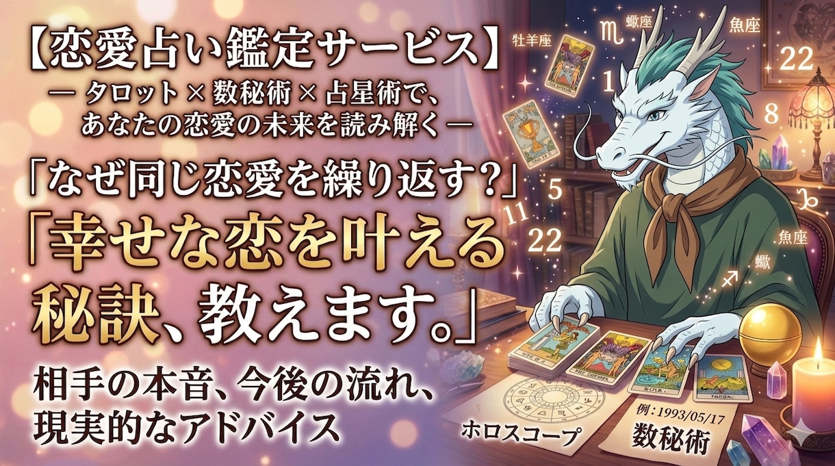 恋をやさしく導く恋愛鑑定を行います タロット×数秘×占星で恋の未来を読み解く イメージ2