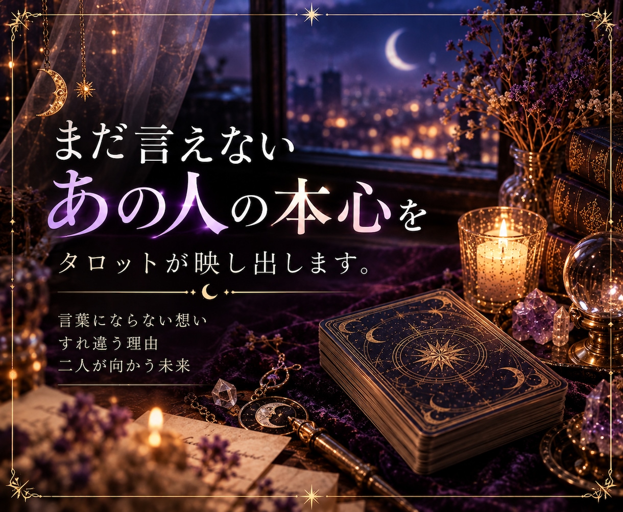 相手の本音と今後をタロットで深く読み解きます 恋愛・復縁｜月と星の5枚引きで相手の本音を読み解きます。 イメージ2
