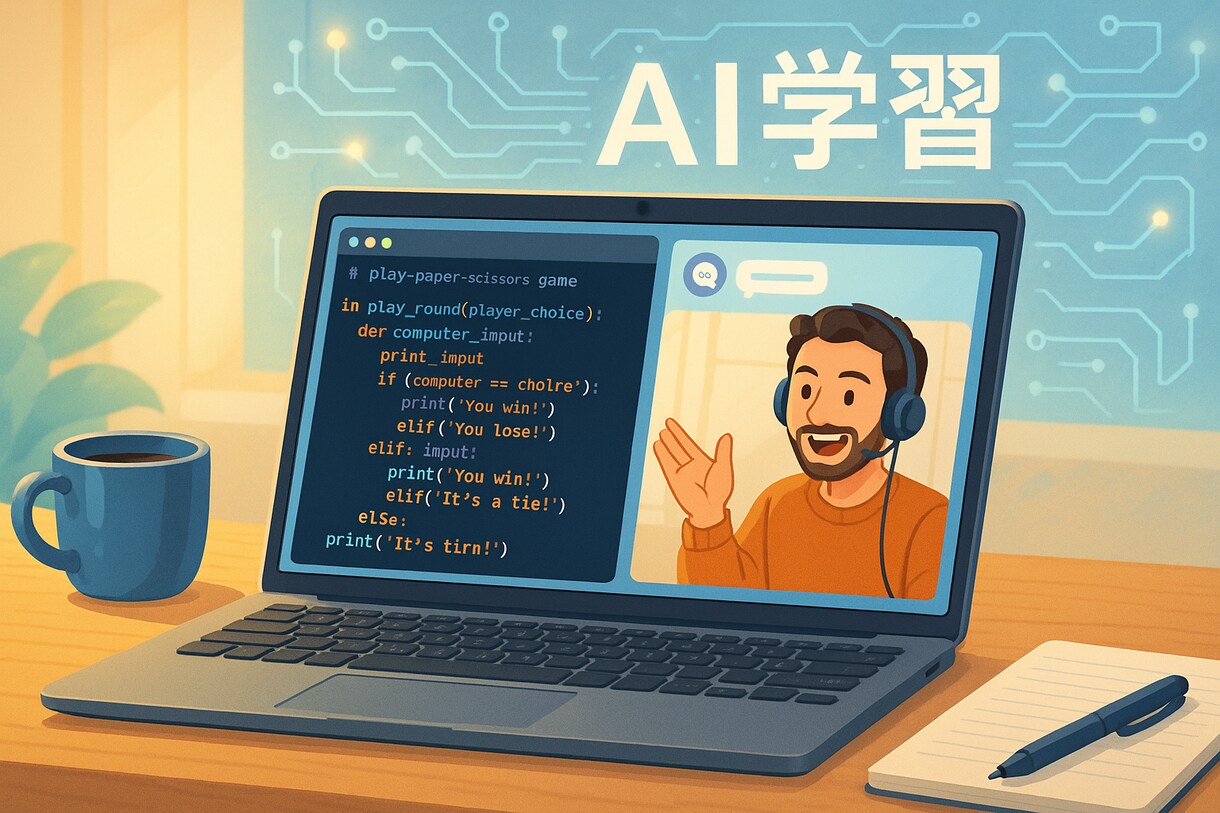 ChatGPTでPythonプログラミング教えます 初めてのプログラムでじゃんけんゲームを動かしてみよう！ イメージ1