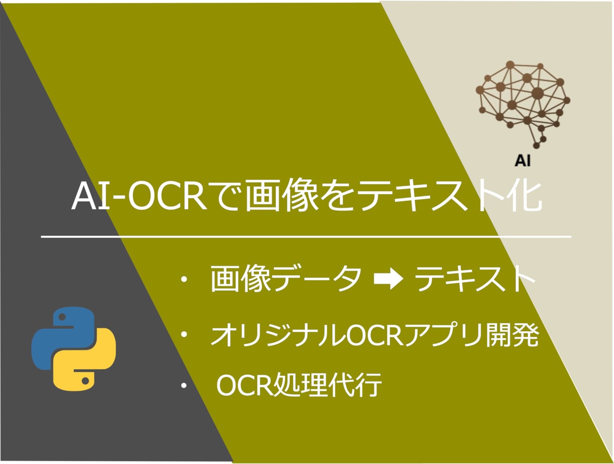 AI-OCRで画像データをテキストへ変換します ファイル操作を含むOCR自動化アプリ開発、OCR処理代行も可 イメージ1