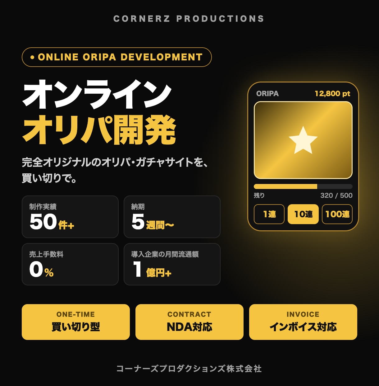 オンラインオリパ・ガチャシステムを開発します 買い切り型｜制作実績50件以上・5週間程度から納品 イメージ1