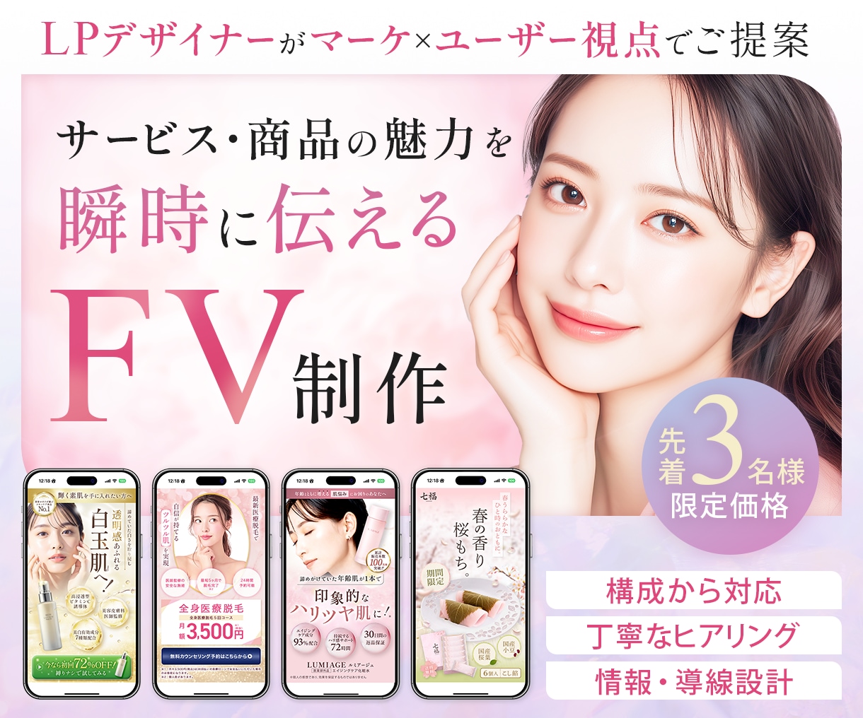 伝わるLPファーストビューをデザインします 魅力を整理し、ターゲットに届くFVへ イメージ1