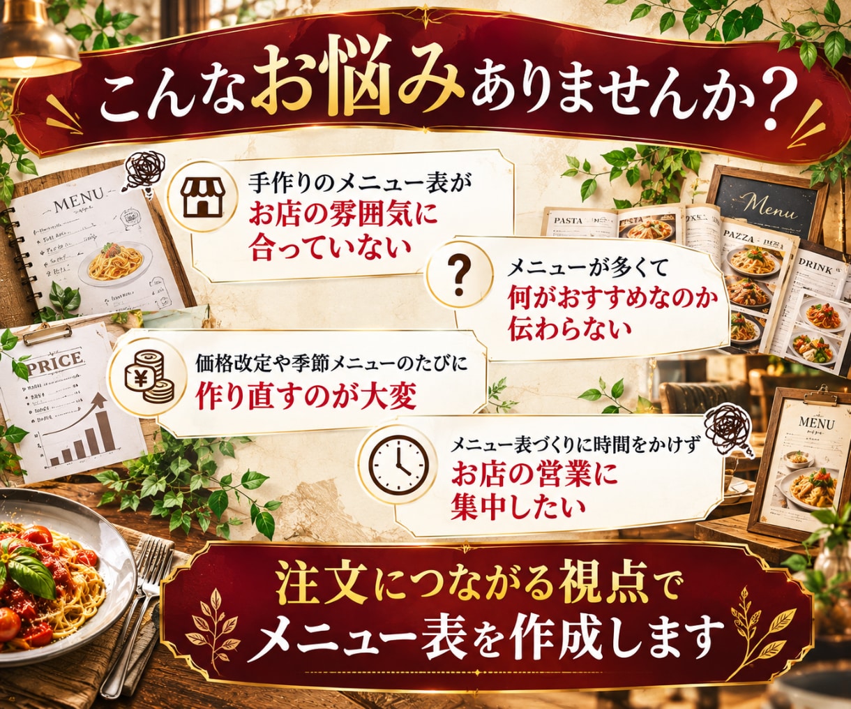 来店につながる飲食店のメニュー表作ります 集客/店舗/個人店/カフェ/居酒屋/キッチンカー/料金表 イメージ2