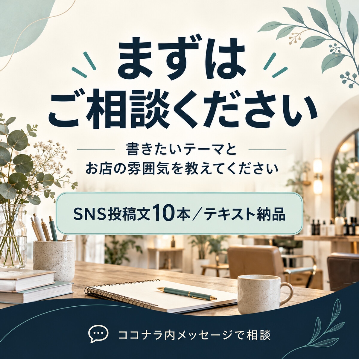 美容室のSNS投稿文10本を作ります 投稿文10本＋ネタ・タグ｜まず試せる単発制作 イメージ10