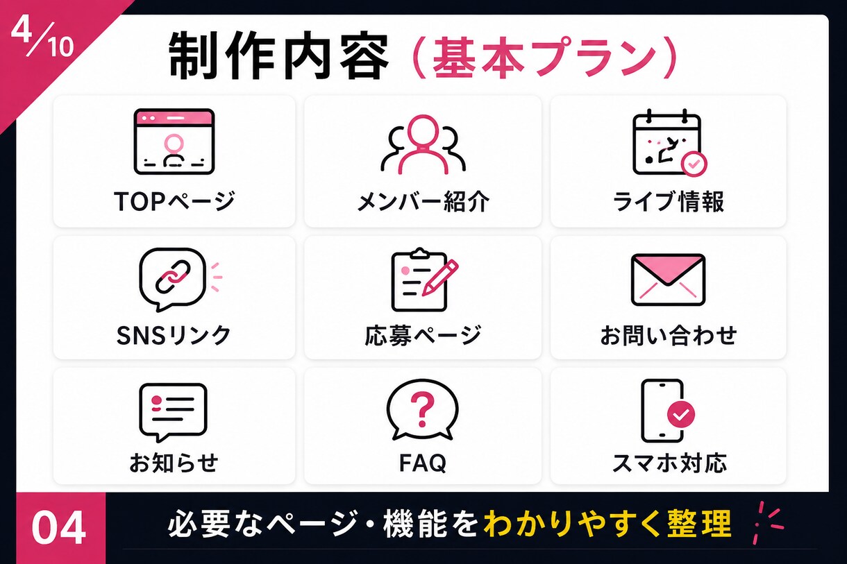 地下アイドル向け公式サイト制作します 現場経験を活かし導線まで設計します イメージ4