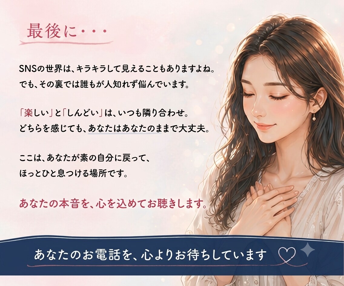 SNS疲れ｜フォロワーとの悩み｜本音で聴きます SNSを続けてきたからこそ、その疲れや本音が分かります イメージ10