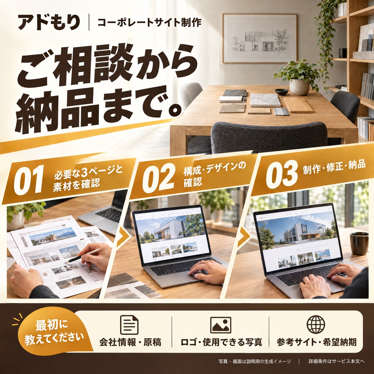 会社の強みが伝わるコーポレートHPを制作します 3ページ・スマホ対応・問い合わせ導線 イメージ4