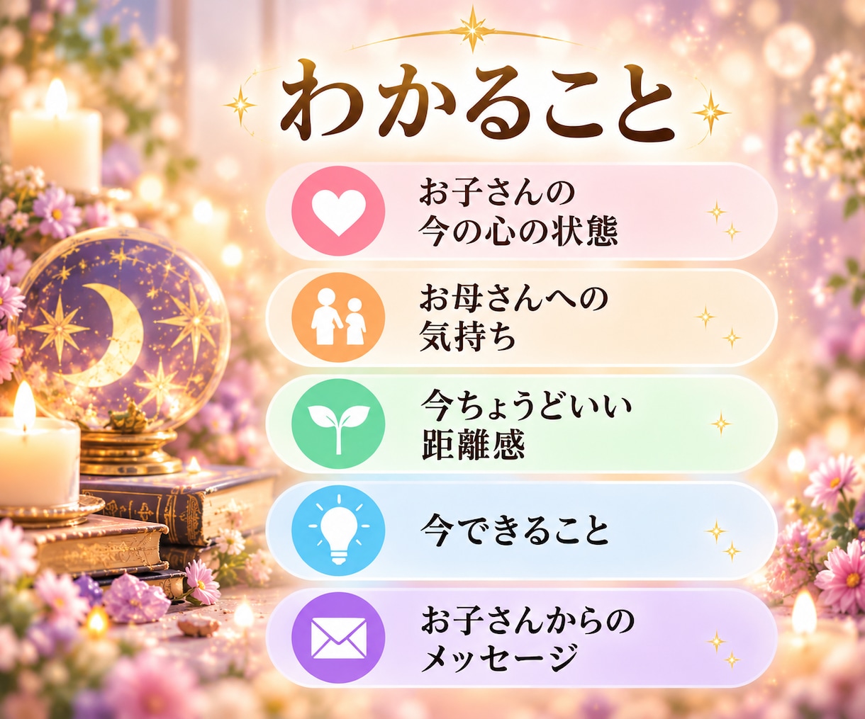 愛しているのになぜぶつかる？親子の相性を鑑定します 生まれ持った本質から親子の違いとすれ違いの理由を読み解きます イメージ4