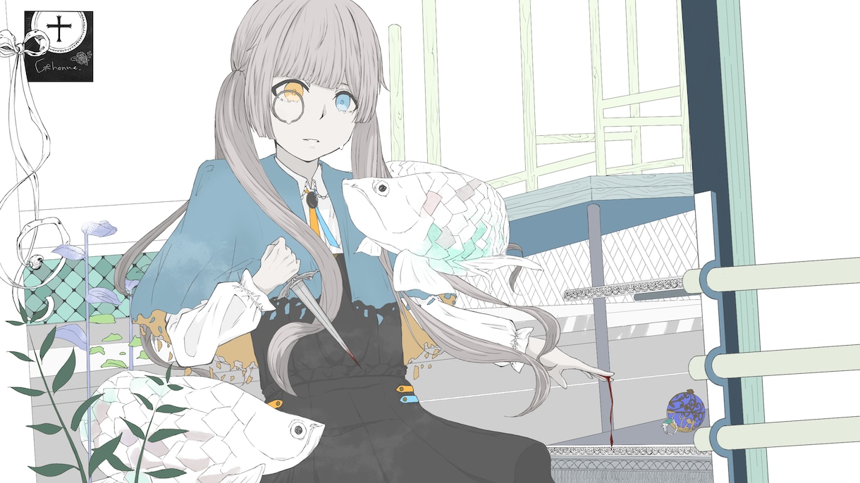 歌ってみたなどのサムネをお描きします 目を引くサムネを現役歌い手がお描きします！ イメージ1