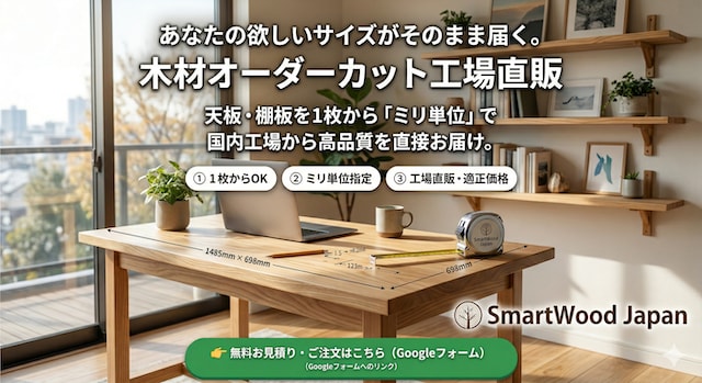 棚・天板のサイズ設計＋木材カット見積もりします デスク天板・棚板を「ミリ単位」でオーダー可能。 イメージ1