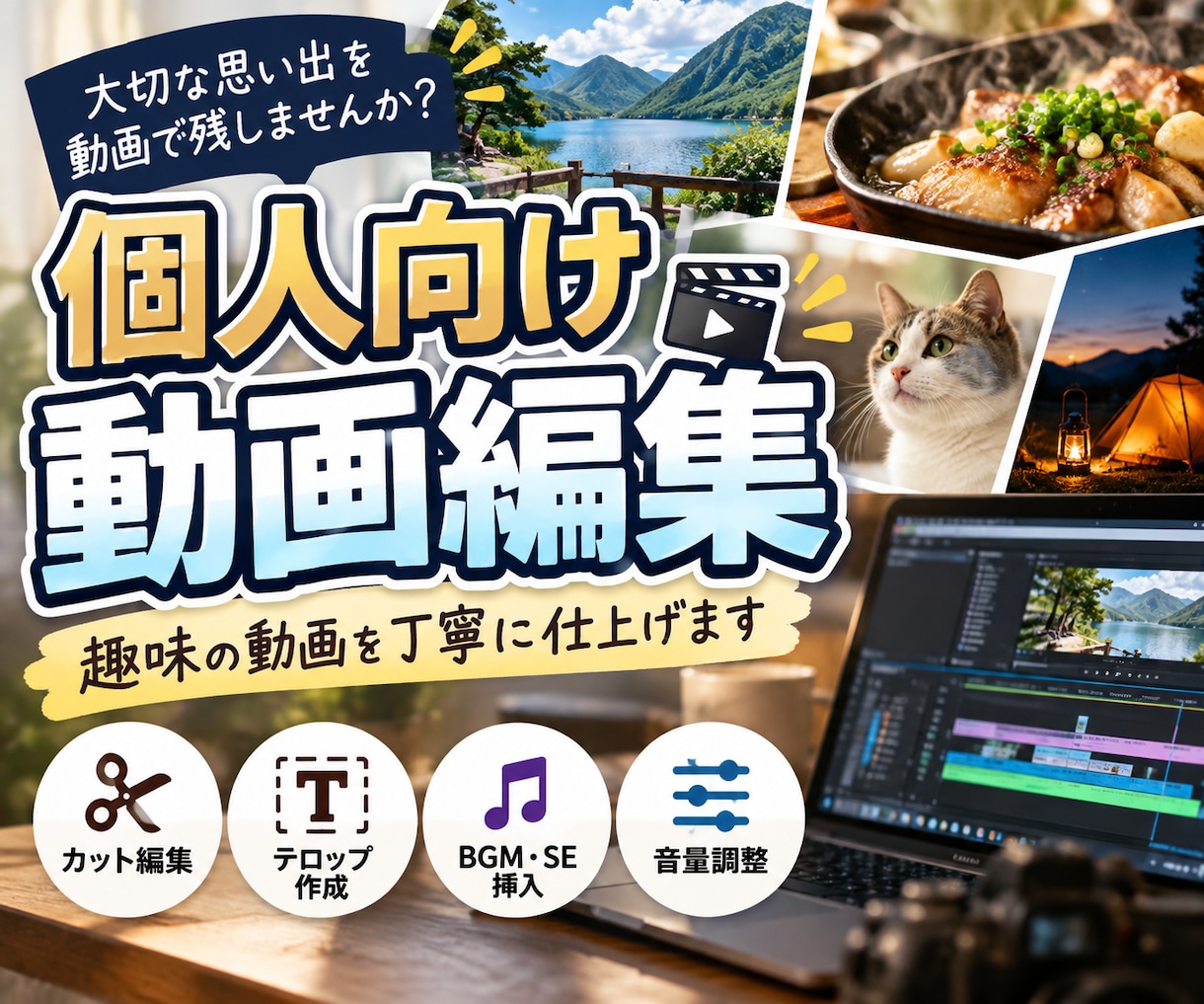 個人むけの趣味動画を丁寧に編集します 趣味の思い出を見やすい一本の動画にします イメージ1