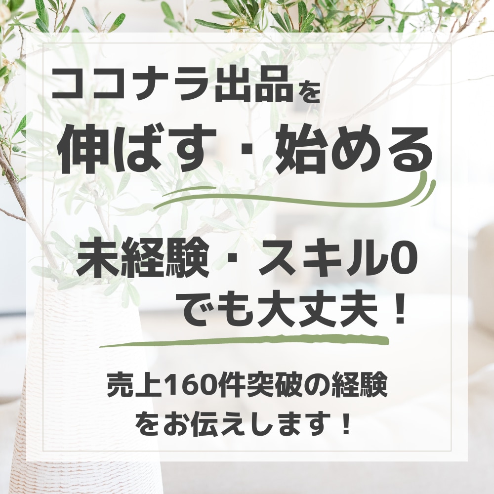 ココナラ出品を伸ばす・始めるアドバイスをします スキル０から売上160件突破した経験を活かしてアドバイス！ イメージ1